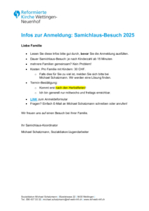 Infos zur Anmeldung