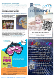 Monatsseite Dezember 2025 hinten